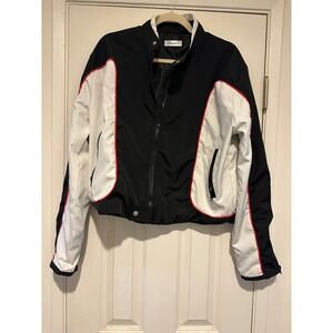 Y2K‎ Niyan Moto Racing Jacket - Black & White with Red Piping (Size M/L)